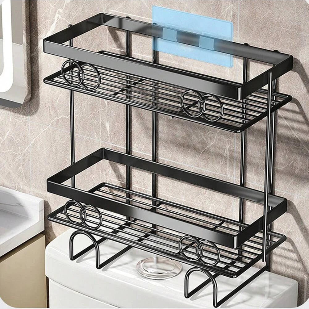 TWISTER.CK Over Toilet Storage Shelf Triple Tier Organizer With Hook