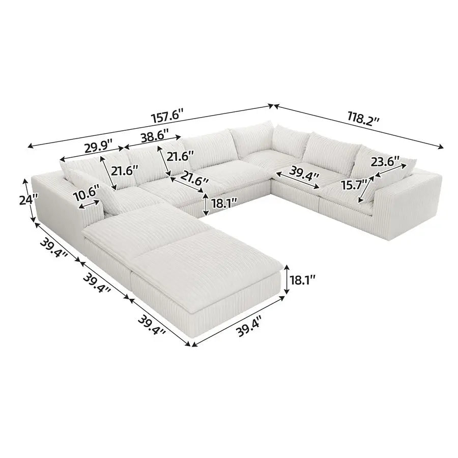 MBVM Cloud Modular Sectional Sofa for Modern Living Room