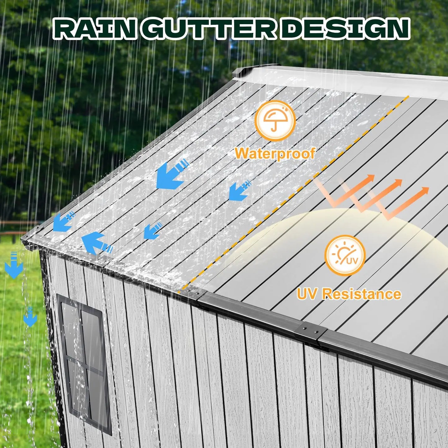 All Weather Resin Garden Shed With Floor And Lockable Doors