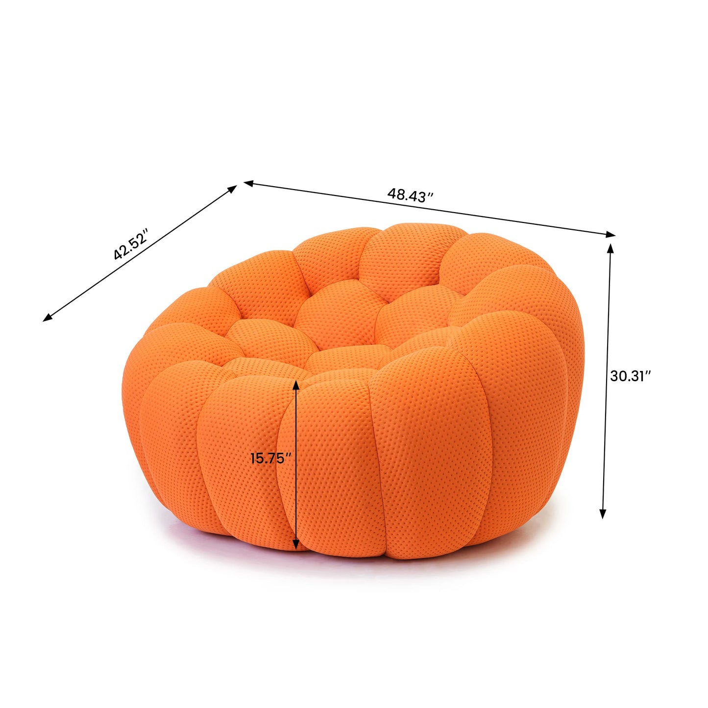 Sdorens 49'' Oversized Boneless Bubble Couch Chair Football-Shaped Design Curved Couch for Living Room No Assembly Required