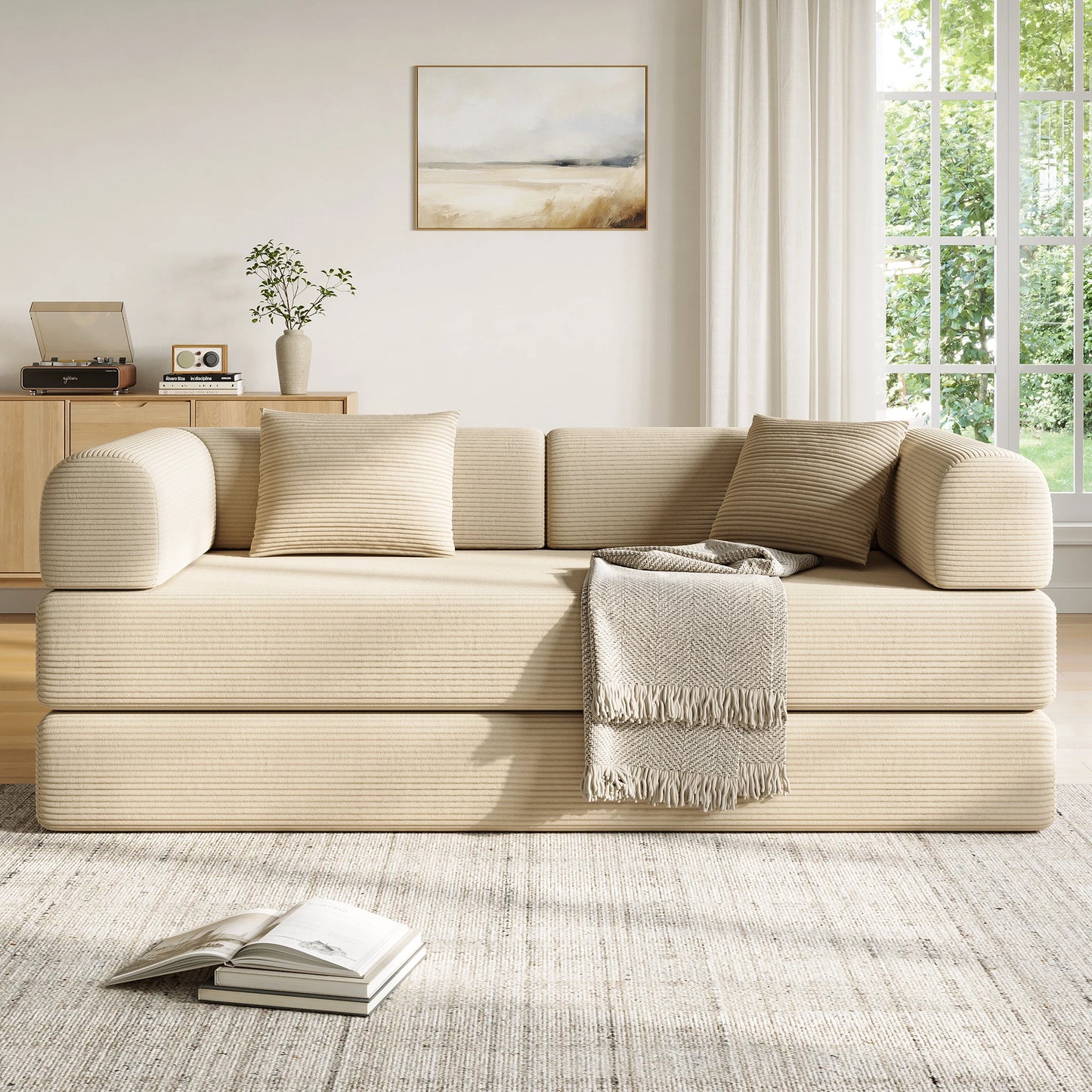 THOLASIS Convertible Floor Sofa Bed 5 in 1 Modular Sofa