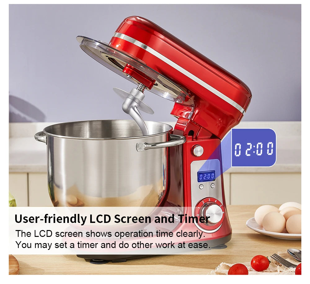 Biolomix 1200W 6 Speed Stand Mixer with 6L Bowl Tilt Head