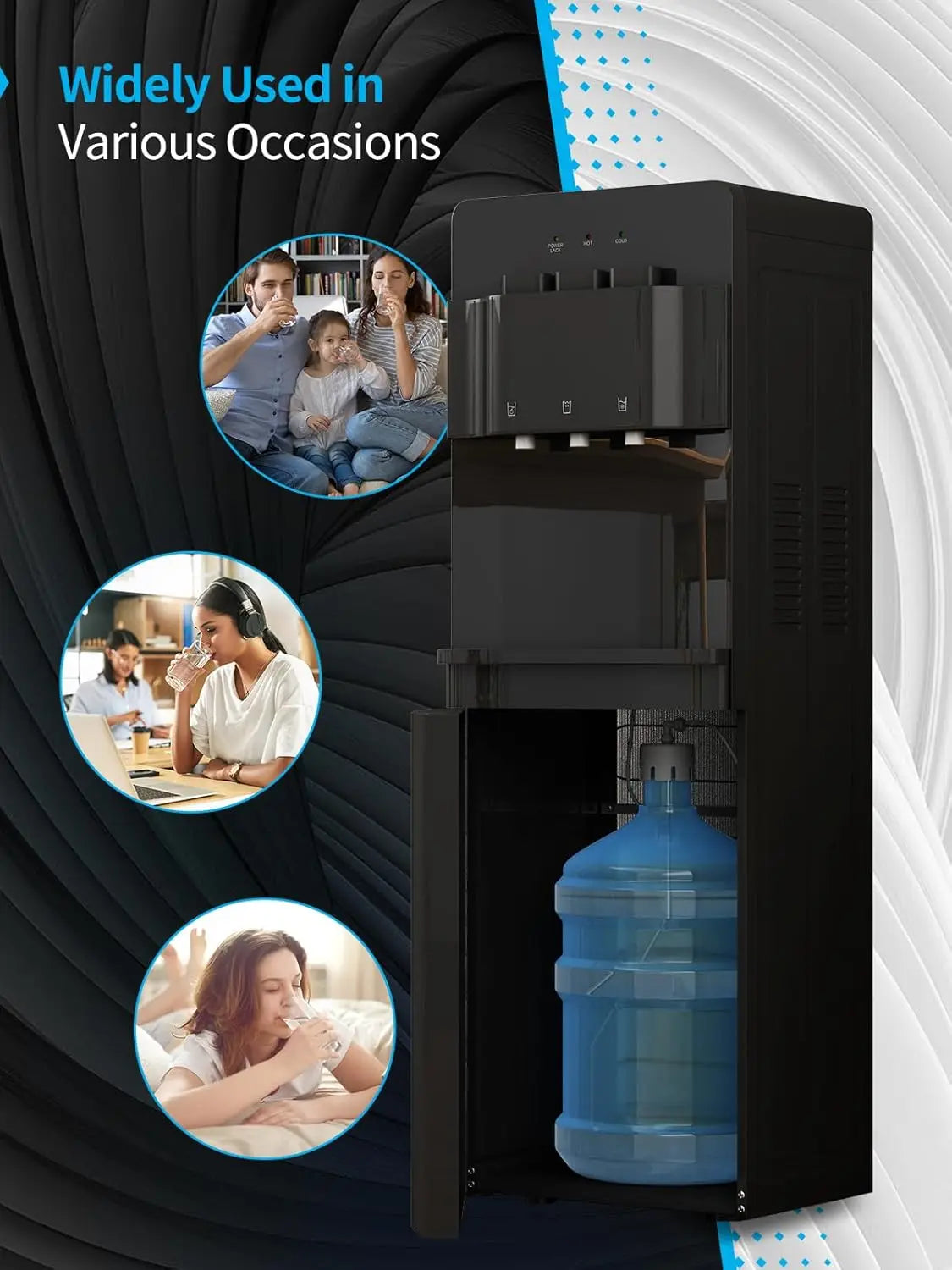 Bottom Loading Water Cooler Dispenser With 3 Settings Hot Cold