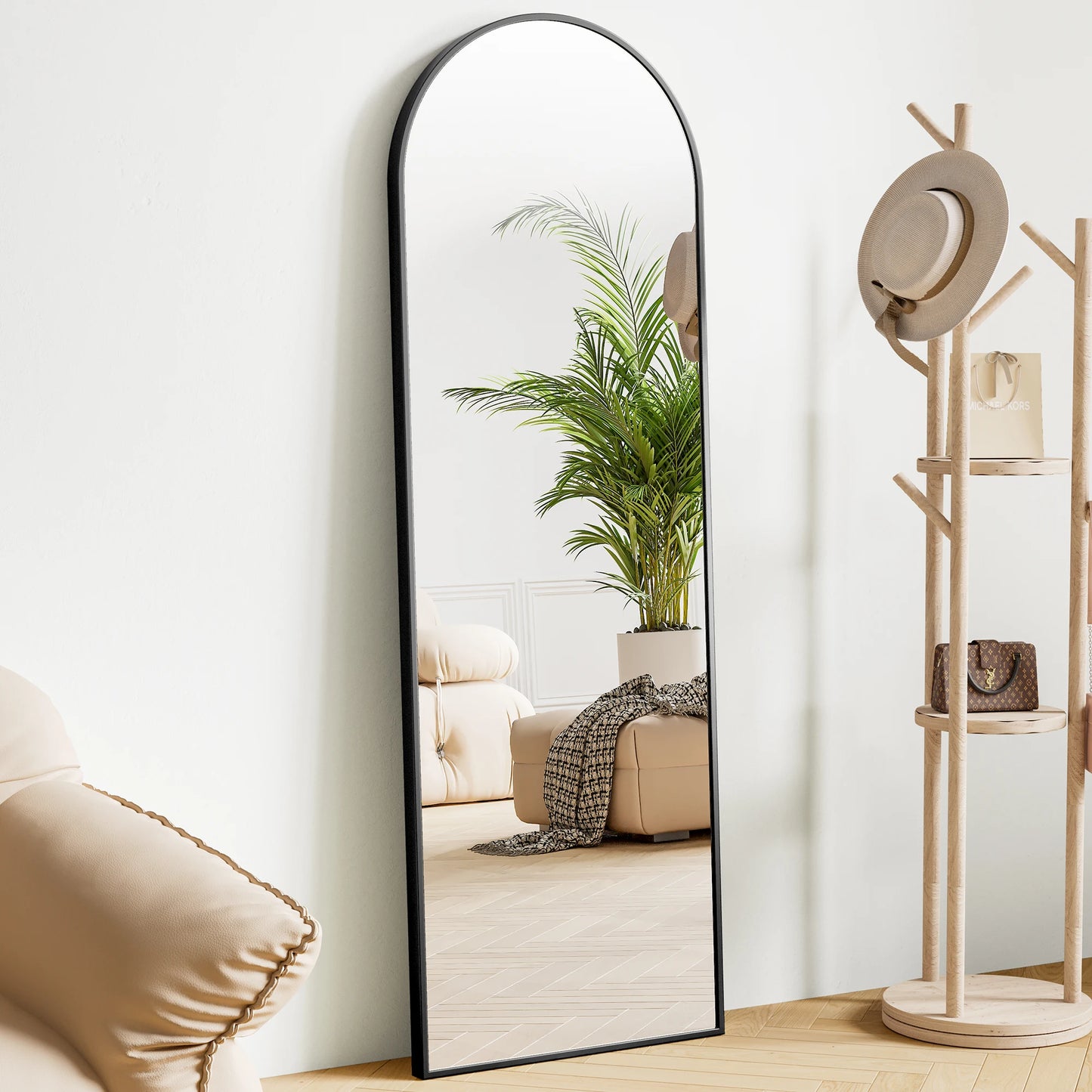 JHK Full Body Wall Mirror With Aluminum Frame Living Room