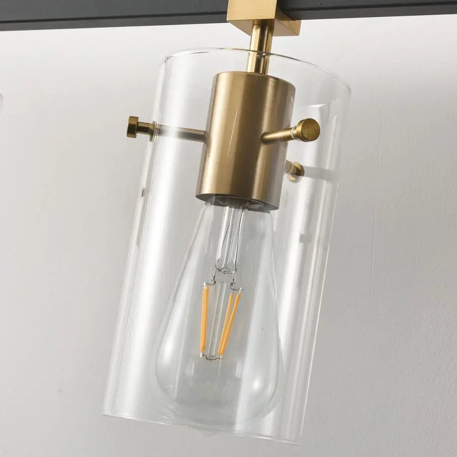 Vintage Vanity Light Fixture Over Mirror Glass Shade Modern Style