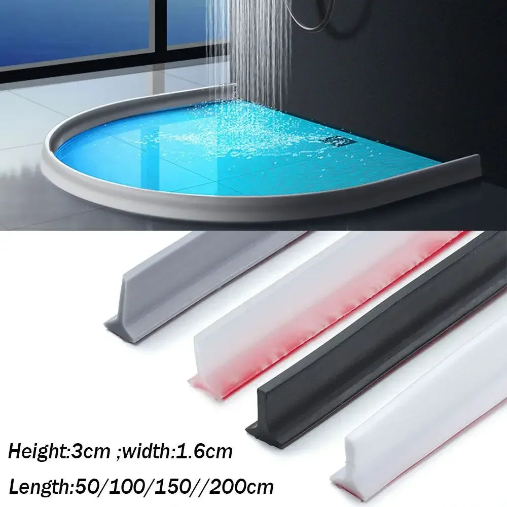 Silicone Water Stopper Self Adhesive Bendable Shower Dam Barrier