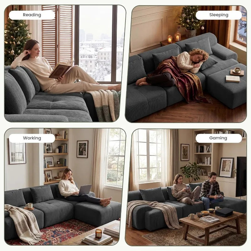 Grusign Modular Sectional Sofa Tufted Cloud Lounge