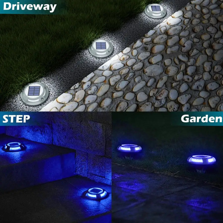 Solar Driveway Lights 40 LEDs Waterproof Pathway Markers 4 Modes