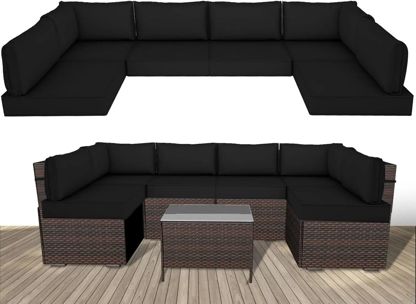 Outdoor Replacement Cushions Patio Furniture Water Resistant Sectional Cushions