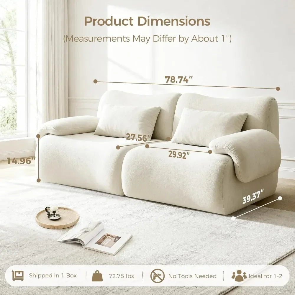 Guangbai Cloud Couch Modular Sectional Sofa with Throw Pillows