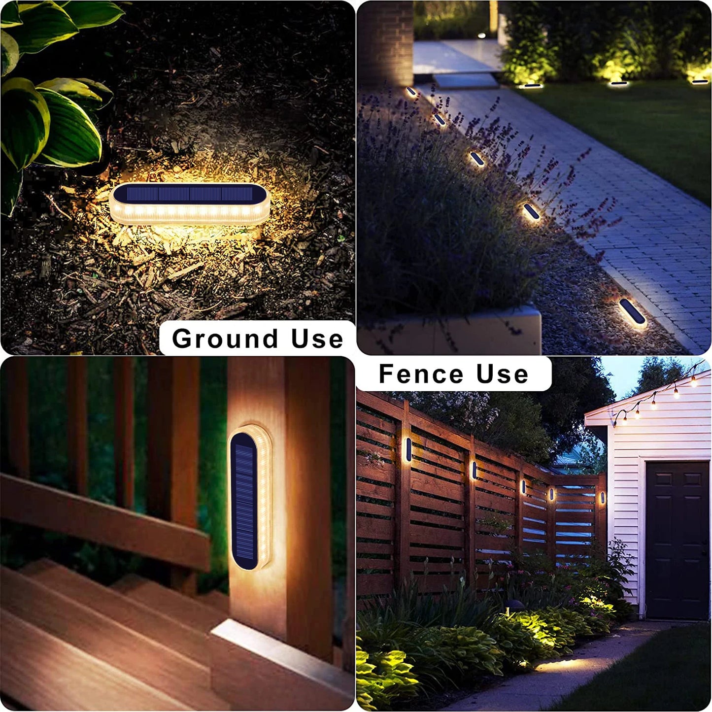 Solar Deck Lights IP68 Waterproof Auto On Off 4 Pack