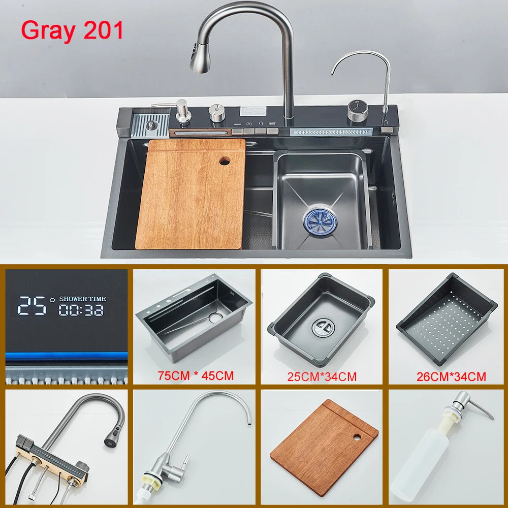 Undermount Stainless Steel Single Bowl Sink Four-Hole With Faucet