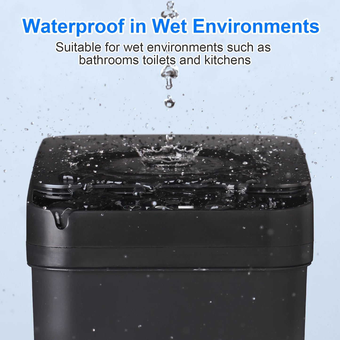Touchless Motion Sensor Slim Bathroom Trash Can Lid
