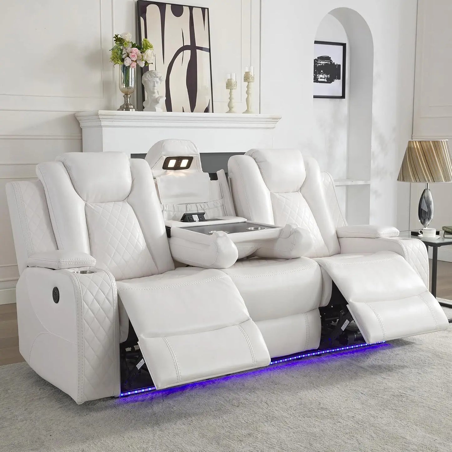 Todrani Power Reclining Sofa With Wireless Charger And USB Port