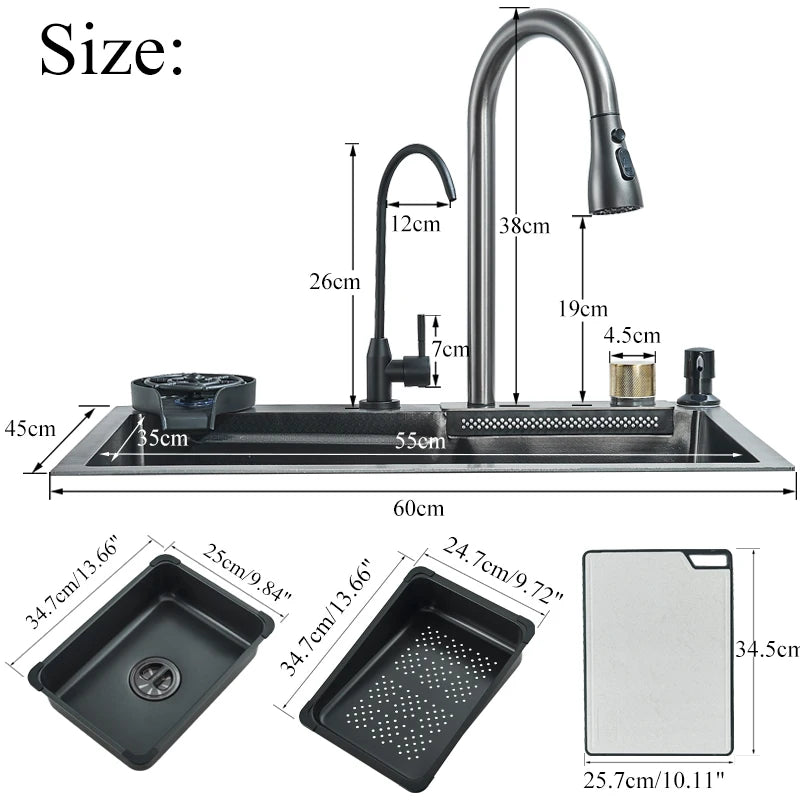 Rozin Stainless Steel Single Slot Kitchen Sink With Faucet Soap Dispenser