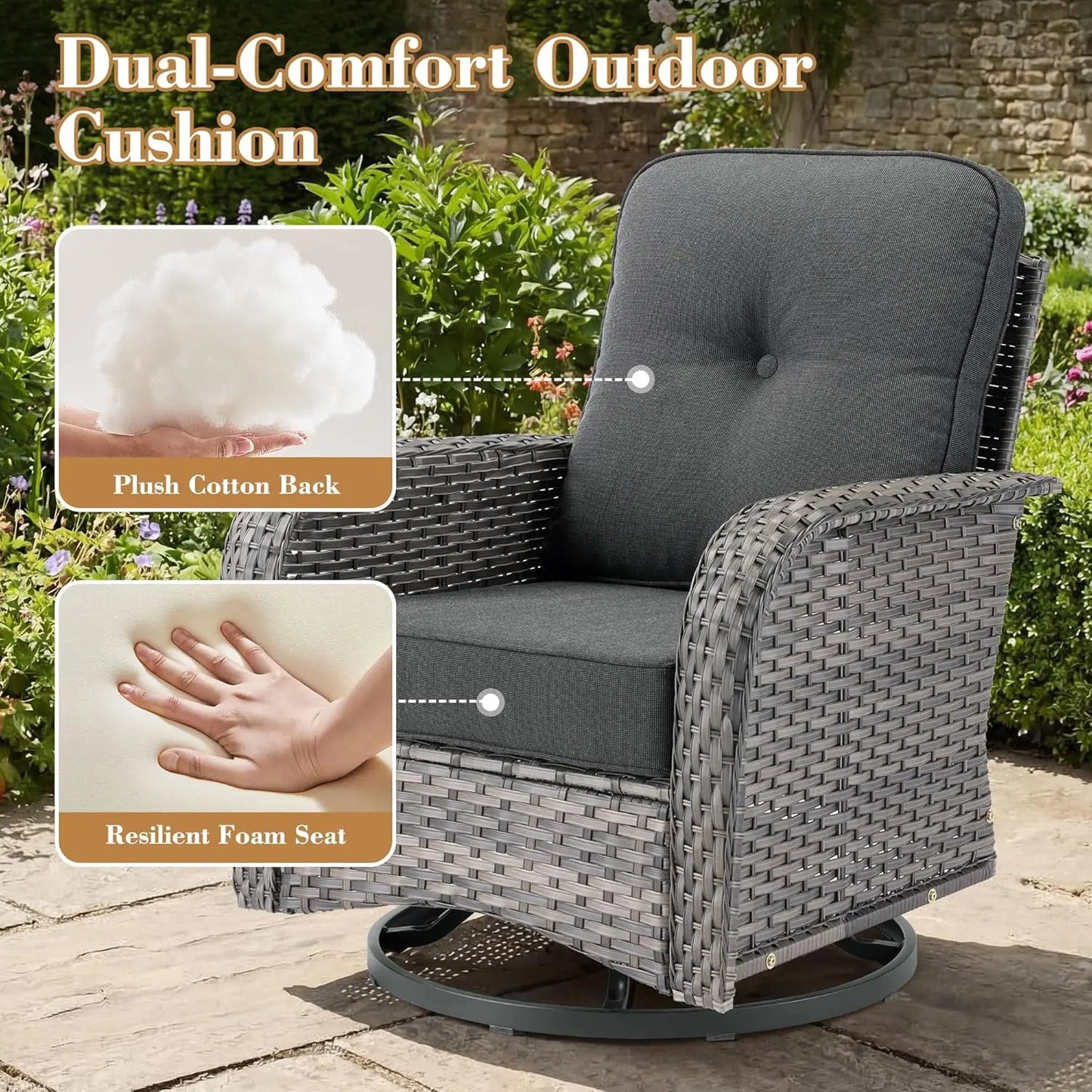 GUOHE All Weather Patio Furniture Set Outdoor Rattan