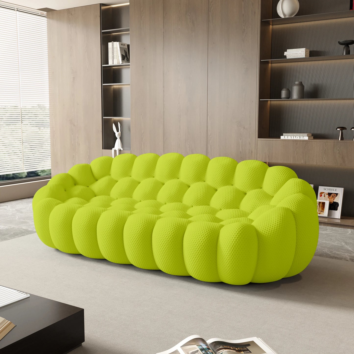 Sdorens Curved Boneless Sofa Modern Living Room Sofa