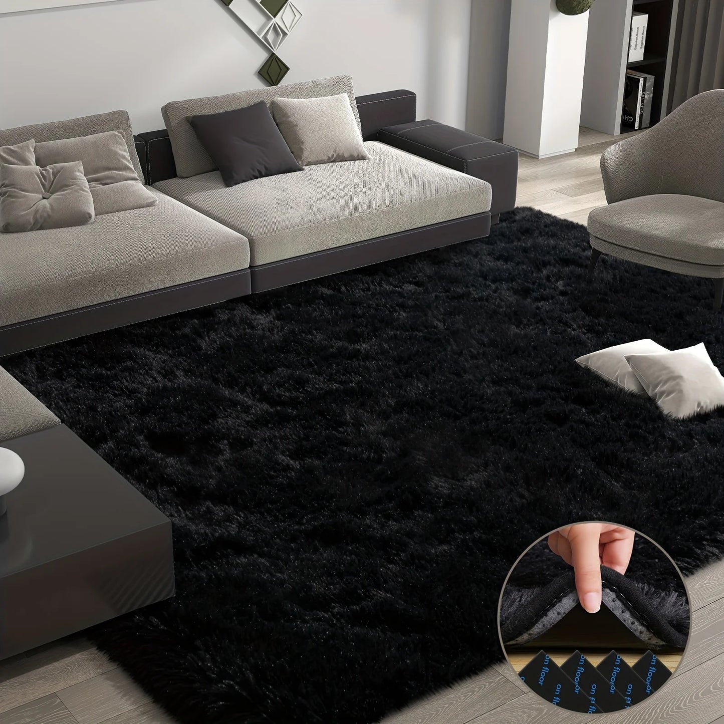 Plush Area Rug Geometric Aubusson Style 100 Percent Polyester