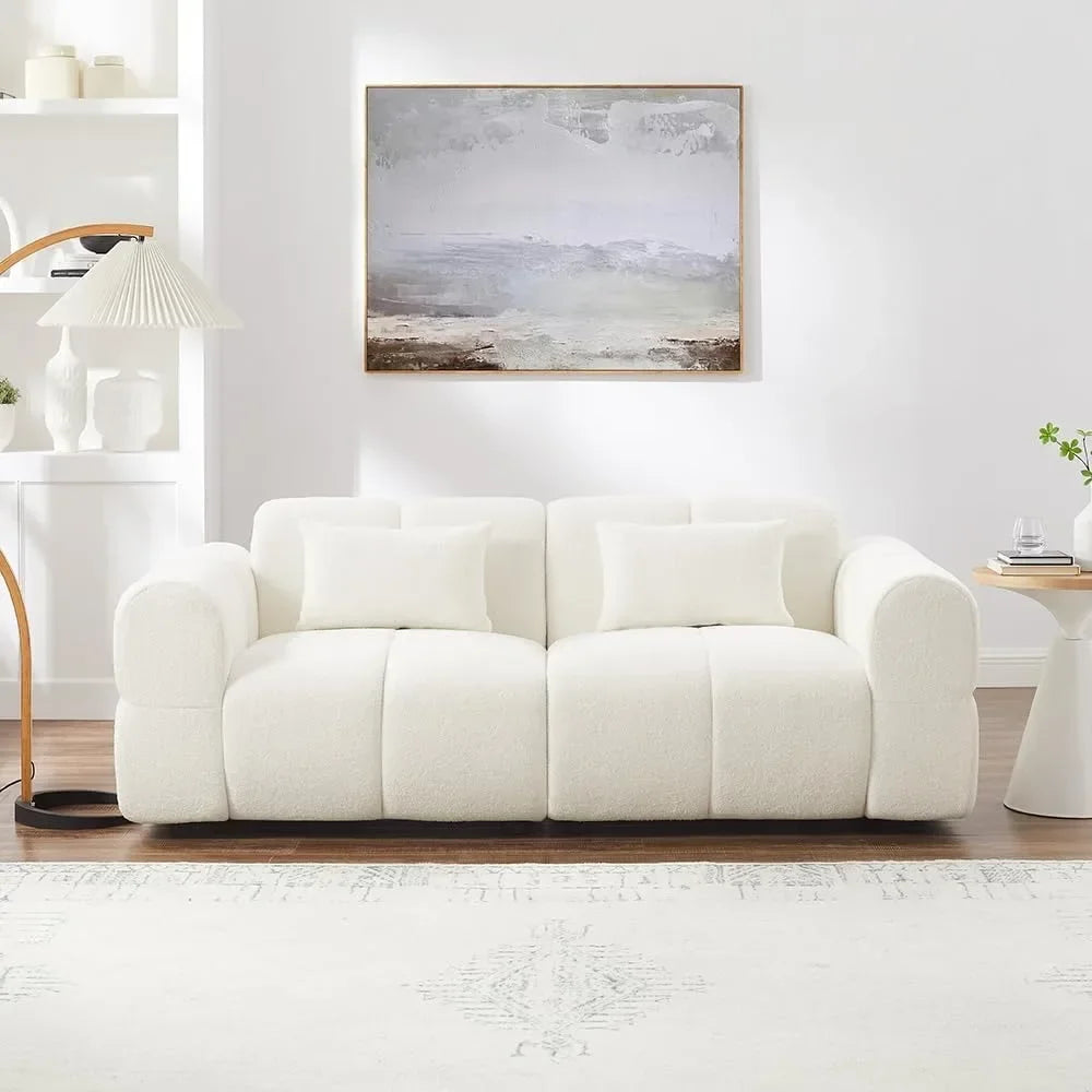 Guangbai Boucle Sofa Couch Modern Deep Seat for Living Room