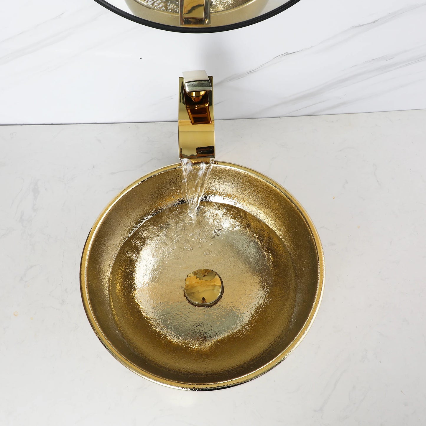 MEKKHALA Ceramic Vessel Sink With Faucet