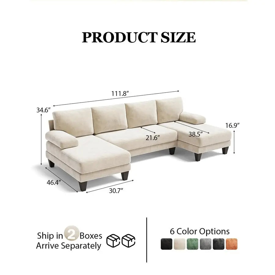 MBVM UShaped Sectional Couch for Living Room Modern Sofa