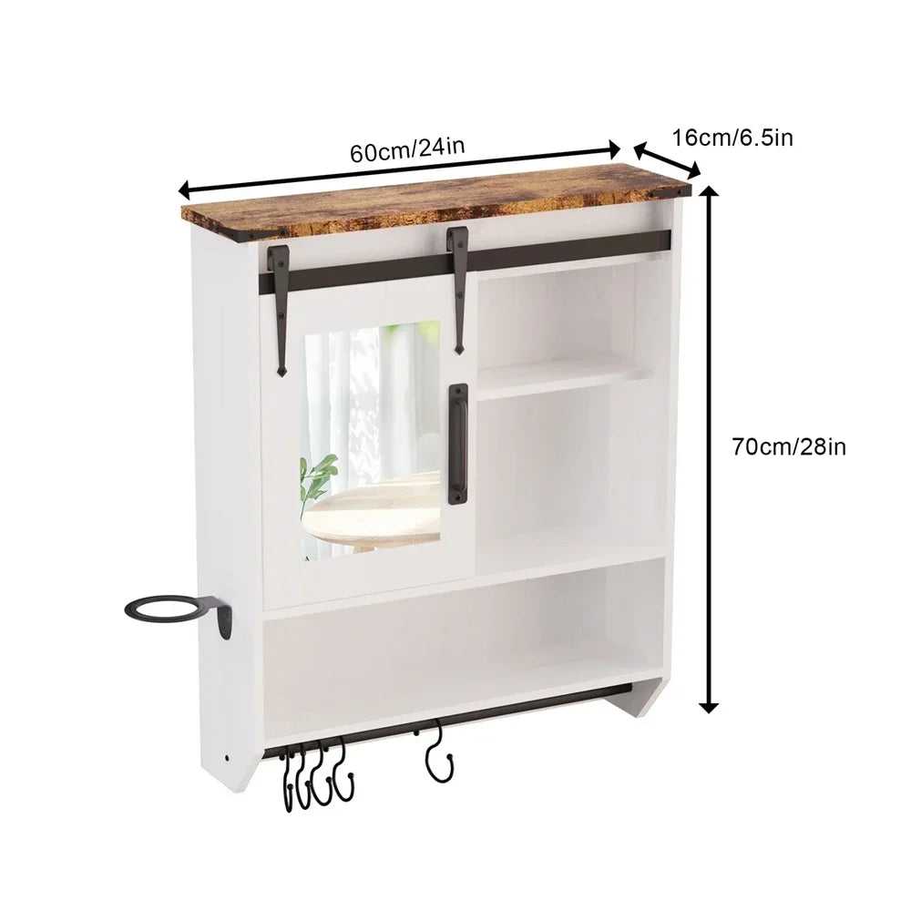Bathroom Medicine Cabinet With Mirror Wall Mounted Vanity Shelves
