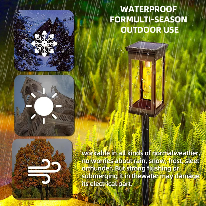 FAMCDC Solar Pathway Lights Waterproof Outdoor LED Landscape Garden