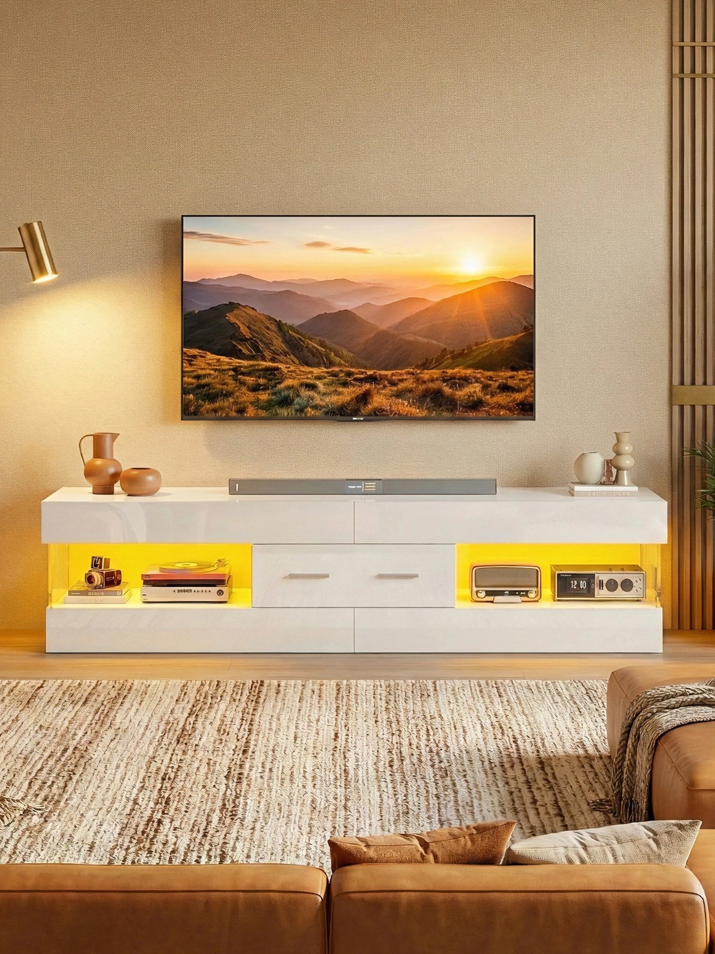 Nost and Host TV Stand High Gloss Led Console Storage