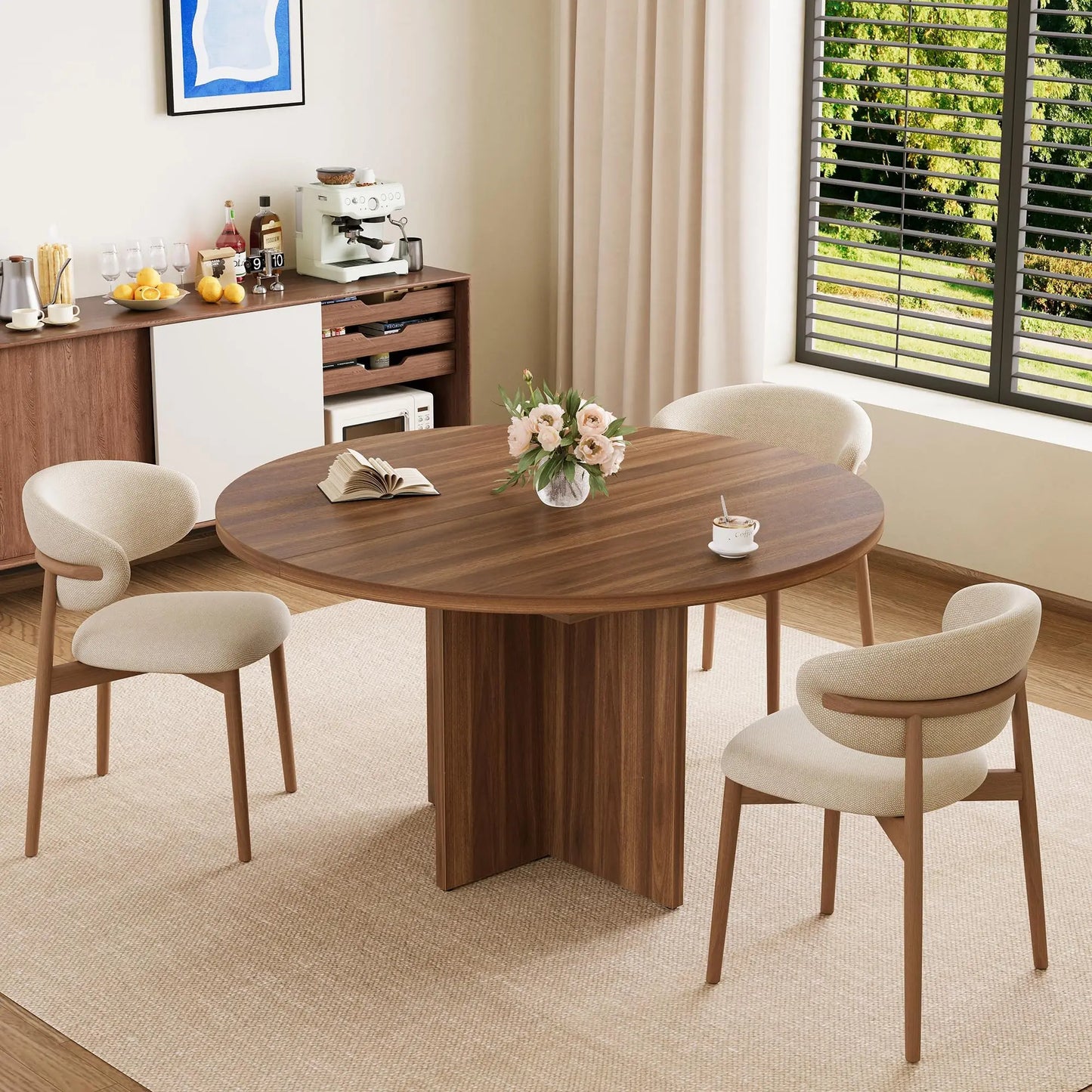 HiMISS Extendable Dining Table With Removable Leaves