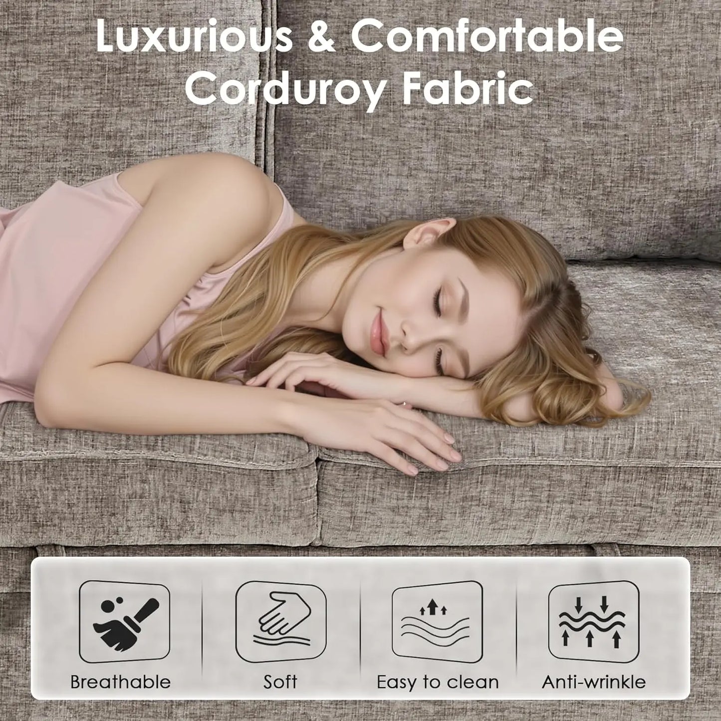 Modular L Shaped Sectional Sofa With Sleeper Storage USB Ports