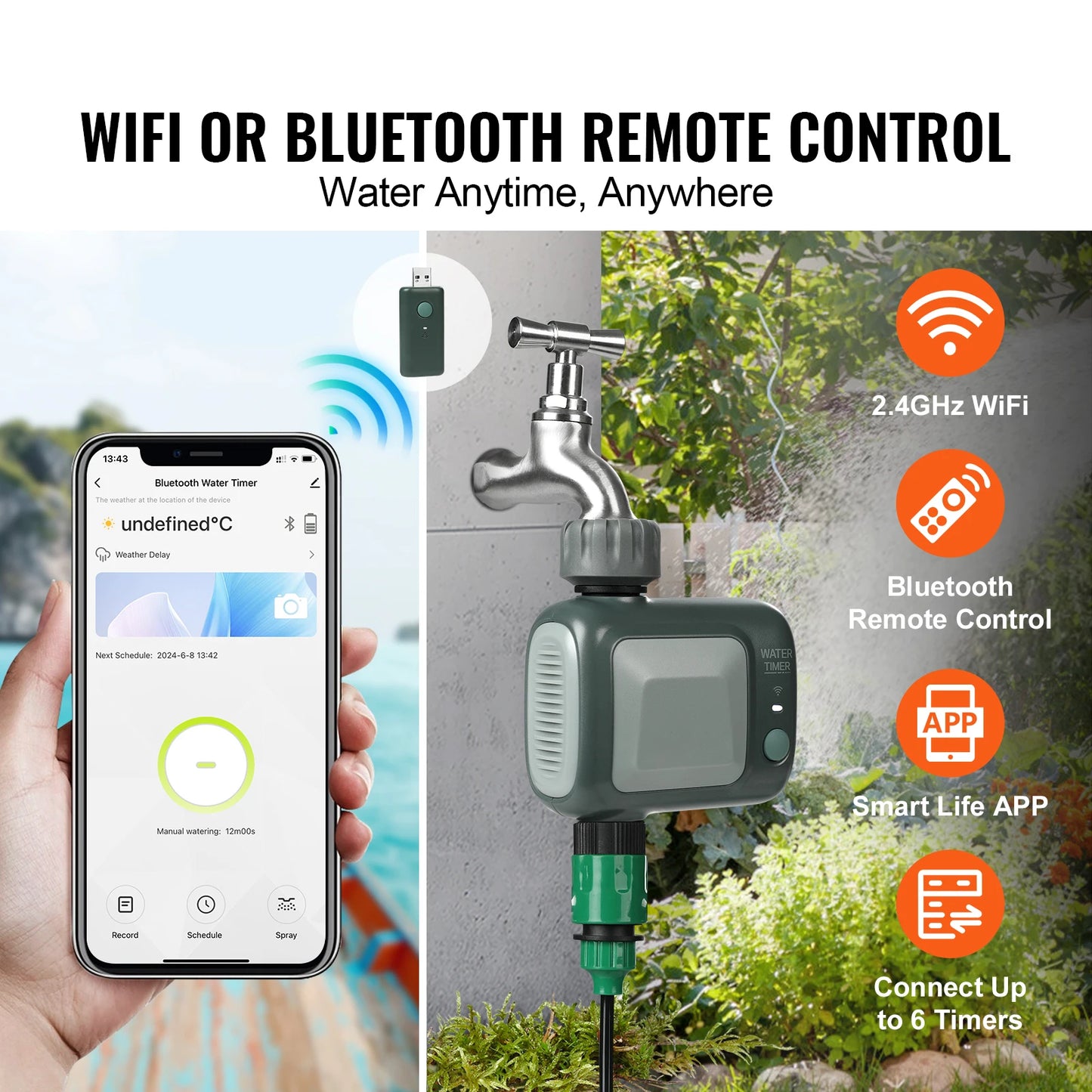 SucceBuy WiFi Sprinkler Timer Single Outlet Hose Faucet Watering