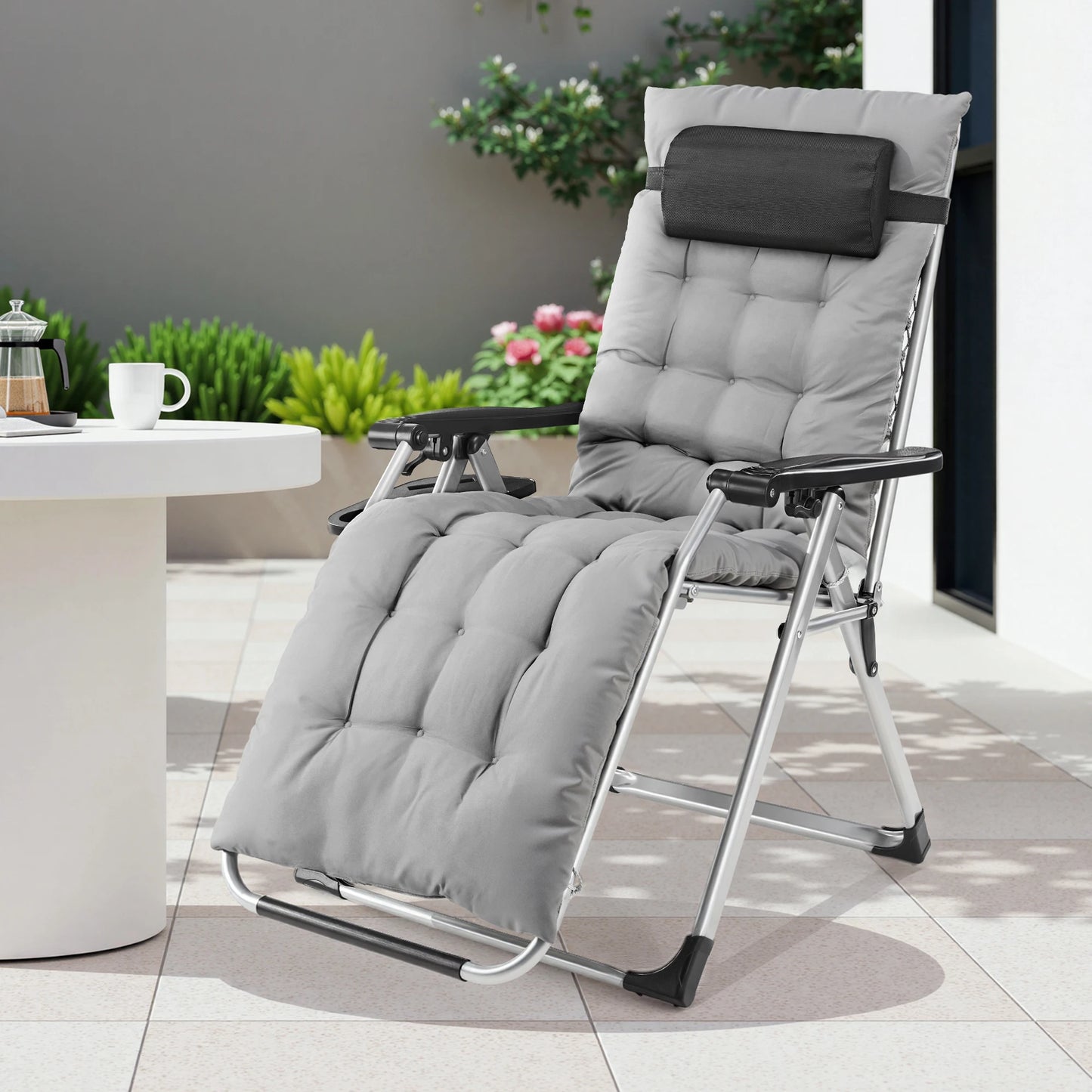 JHK Zero Gravity Recliner Outdoor Folding Lounge Chair
