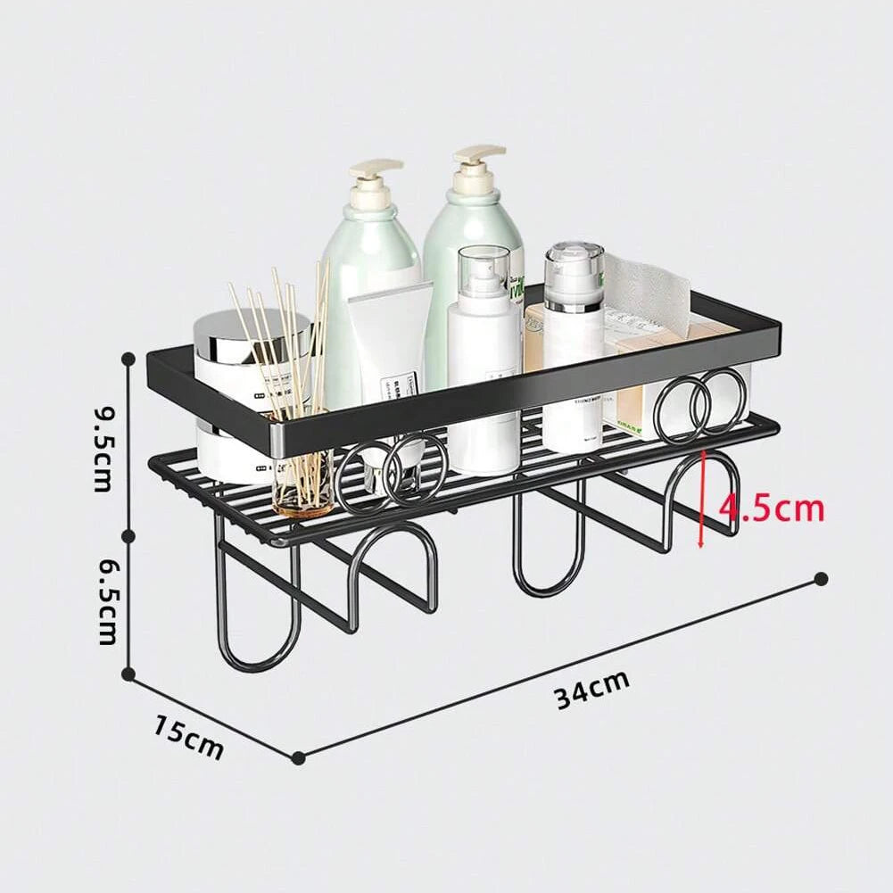 TWISTER.CK Over Toilet Storage Shelf Triple Tier Organizer With Hook