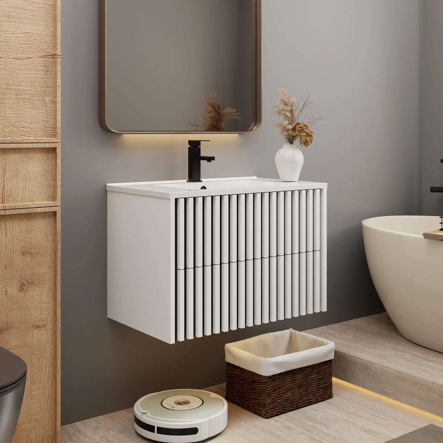 Floating Bathroom Vanity With Undermount Sink Modern Wall Mount Cabinet