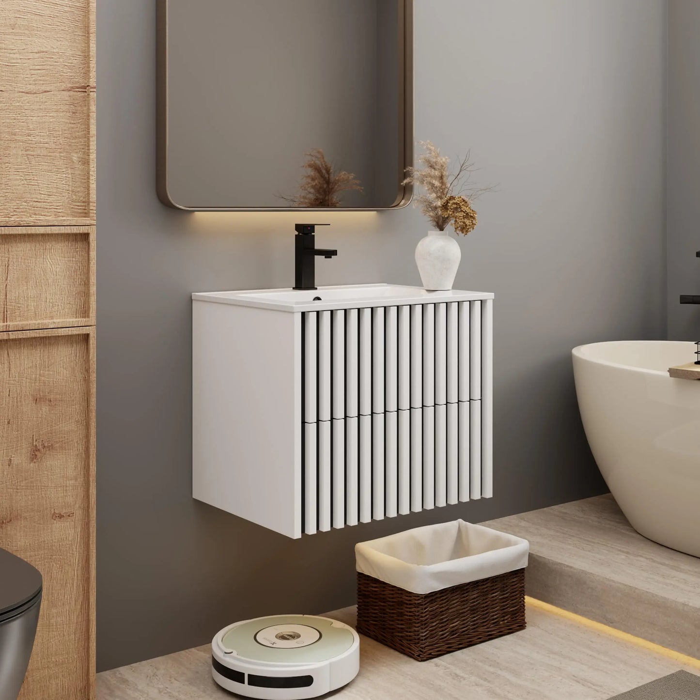 Floating Bathroom Vanity With Undermount Sink Modern Wall Mount Cabinet