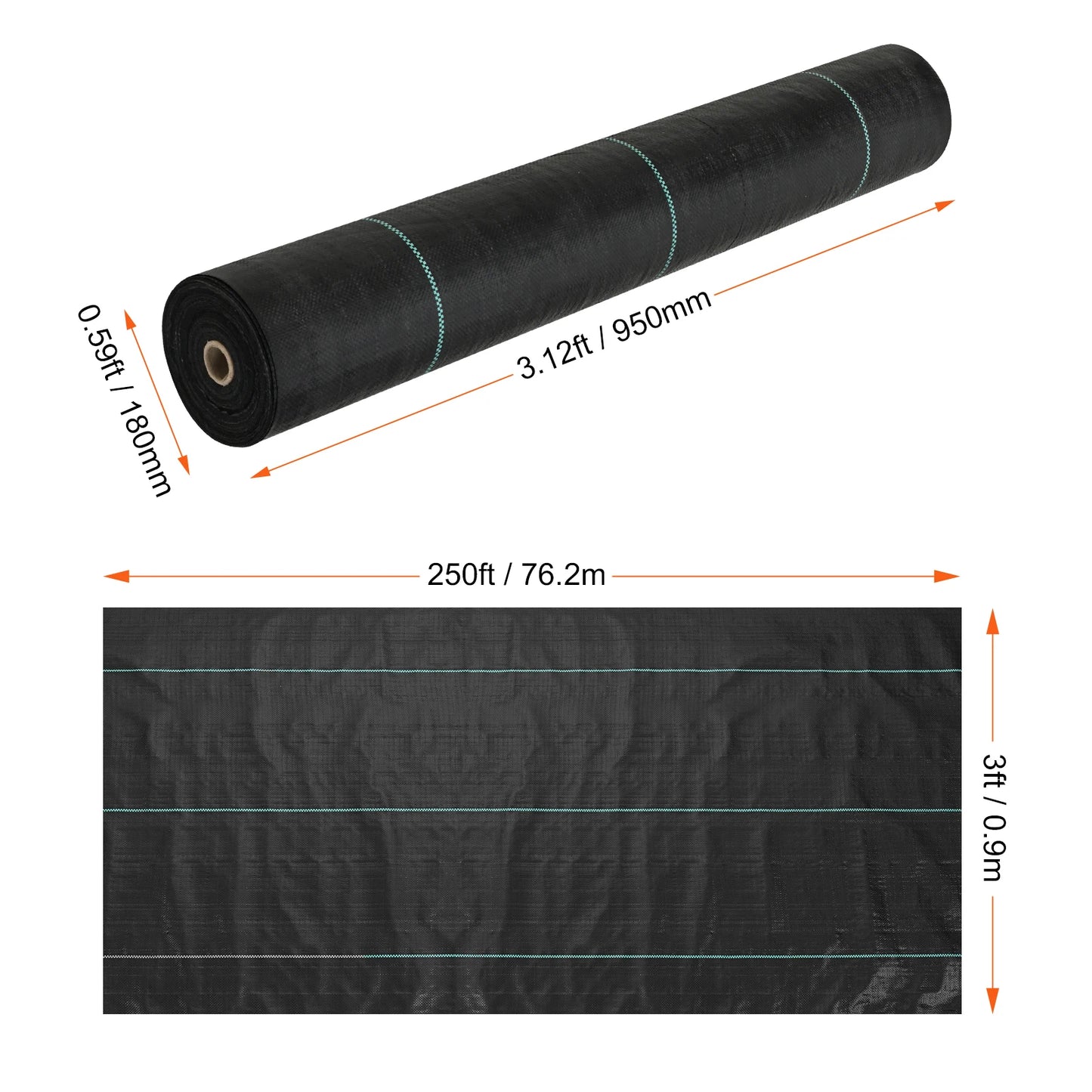 SucceBuy Weed Barrier Landscape Fabric Heavy Duty Garden Geotextile