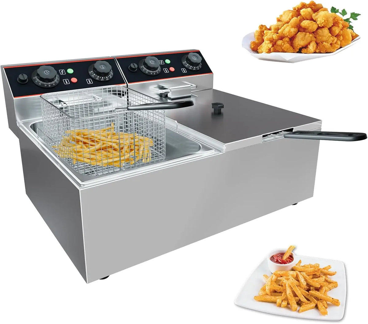 Acekool Commercial Electric Deep Fryer With Dual Baskets