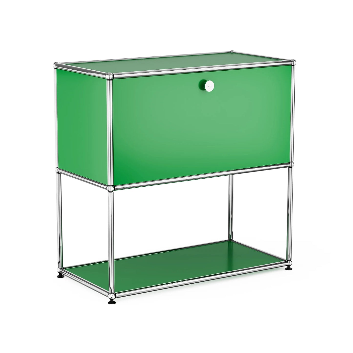Furgle Modern Modular Nightstand Chrome Metal Frame 2 Tier Storage