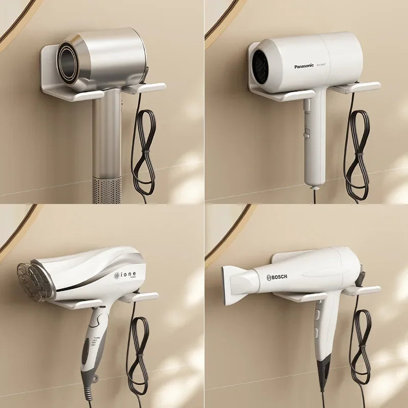Hair Dryer Holder Wall Mounted Aluminum Stand Rack Bathroom
