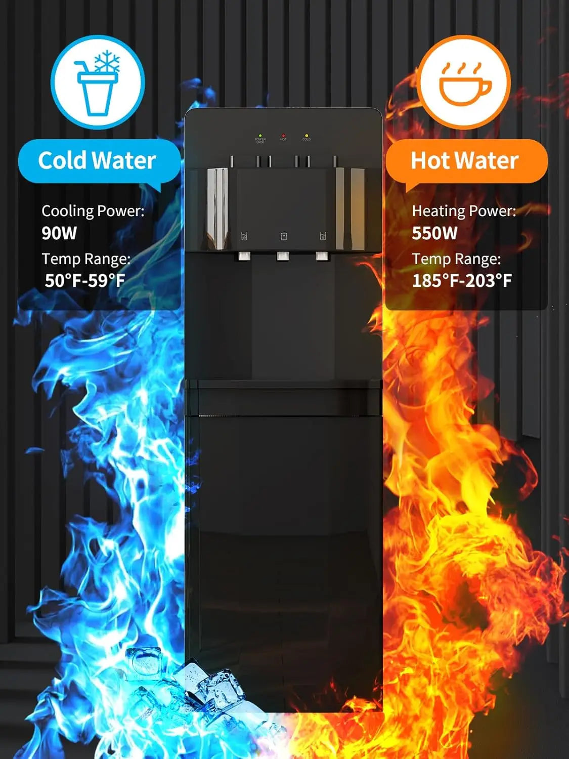 Bottom Loading Water Cooler Dispenser With 3 Settings Hot Cold