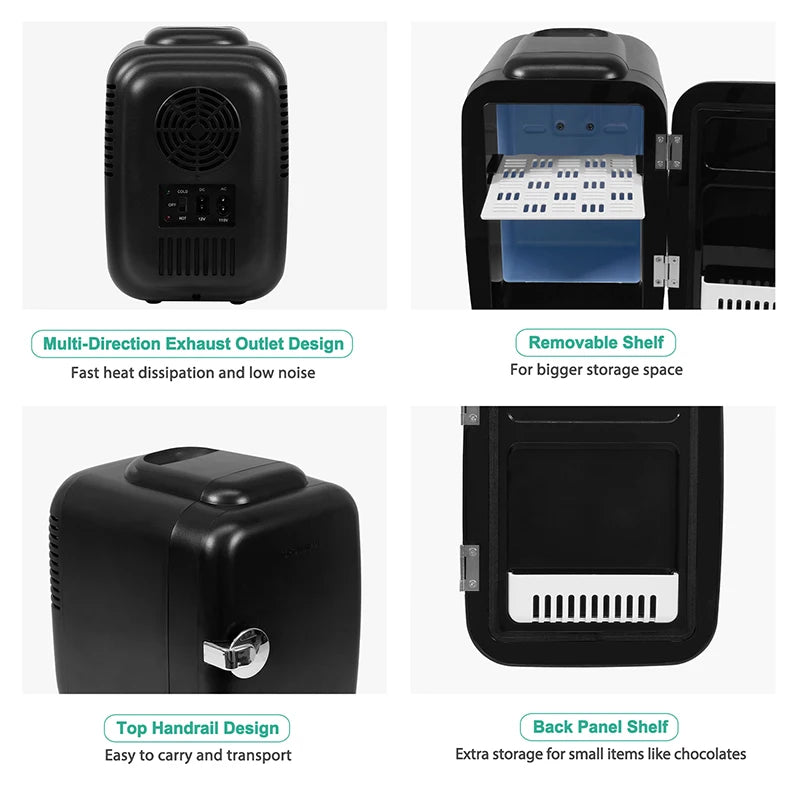 Crownful Mini Fridge for Beauty Skincare AC DC Car Refrigerator