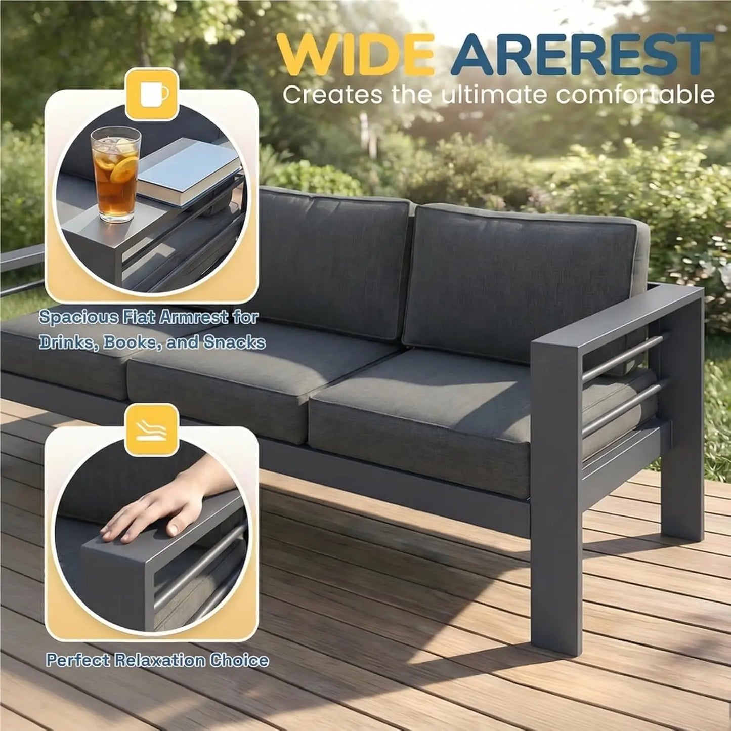 All Weather Aluminum Patio Furniture Set for Outdoor Use