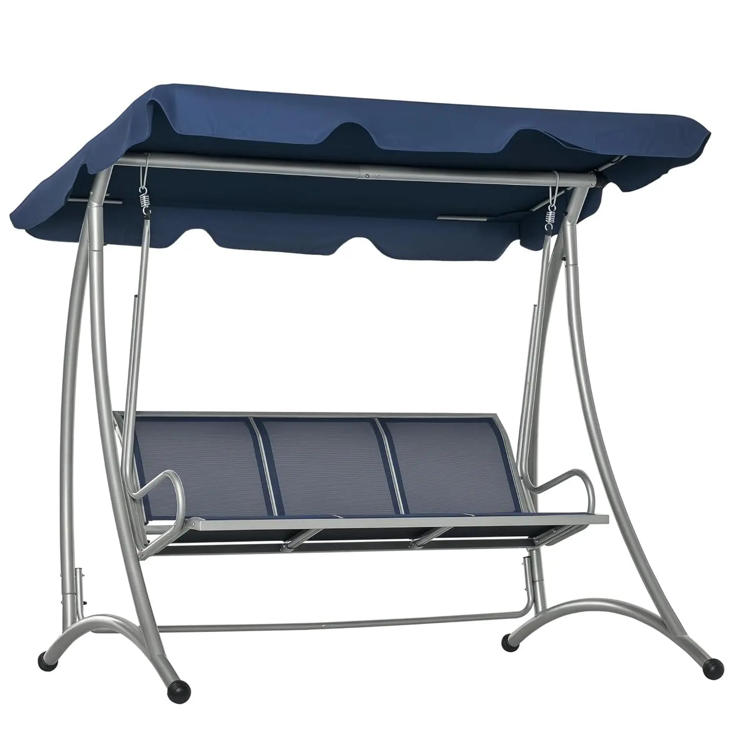 3-Seat Outdoor Porch Swing Chair, Patio Glider with Adjustable Canopy, Breathable Seat, and Steel Frame , Customized
