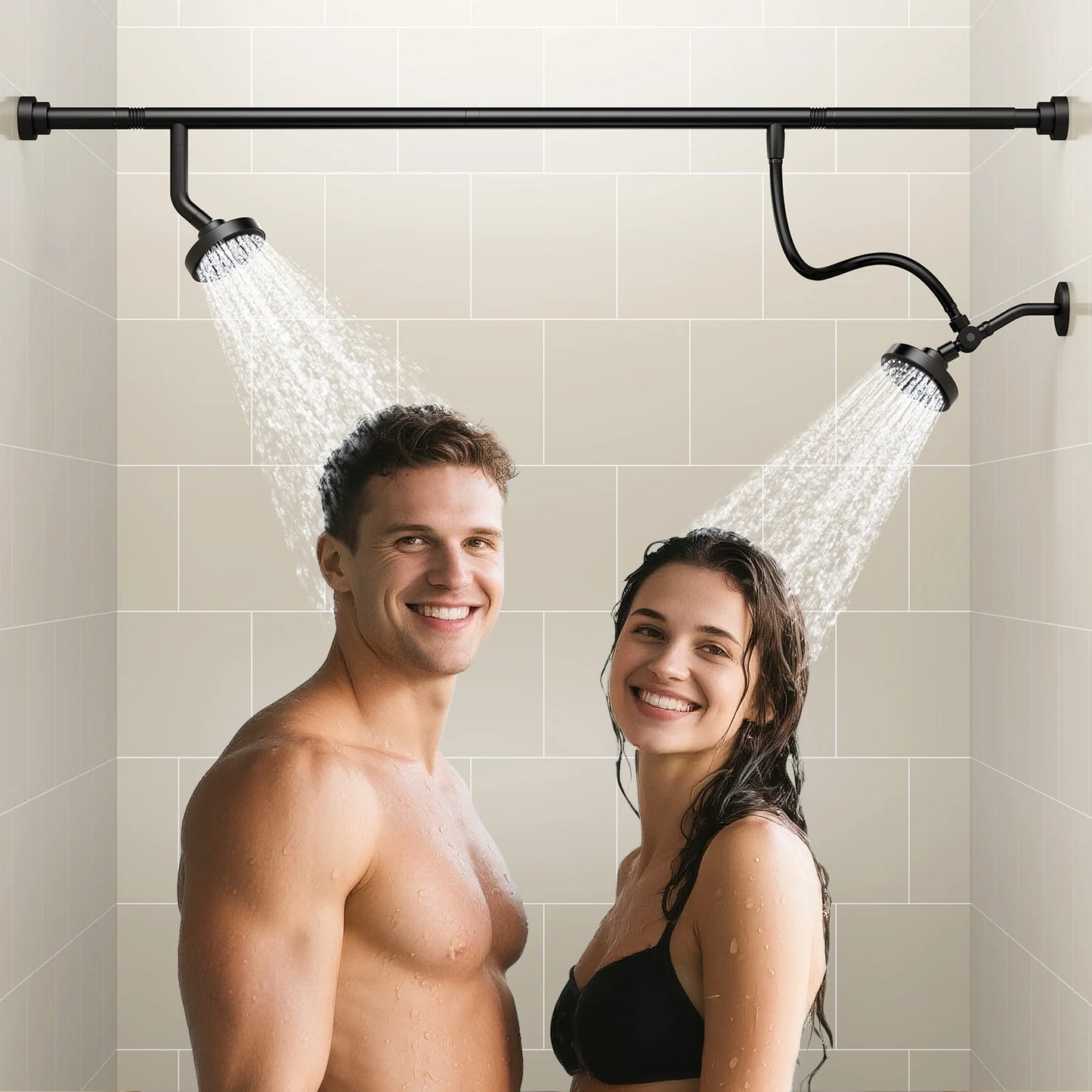 Tandem Shower Heads For Couples Dual High Pressure System