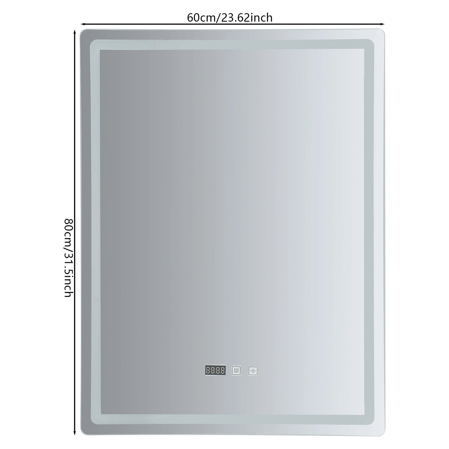 Led Bathroom Mirror Anti Fog Lighted Vanity Time Temperature Display