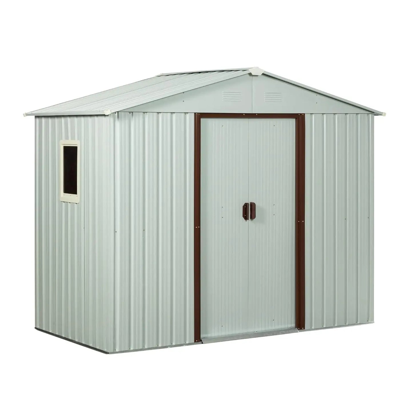 Metal Outdoor Storage Shed With Lockable Sliding Door