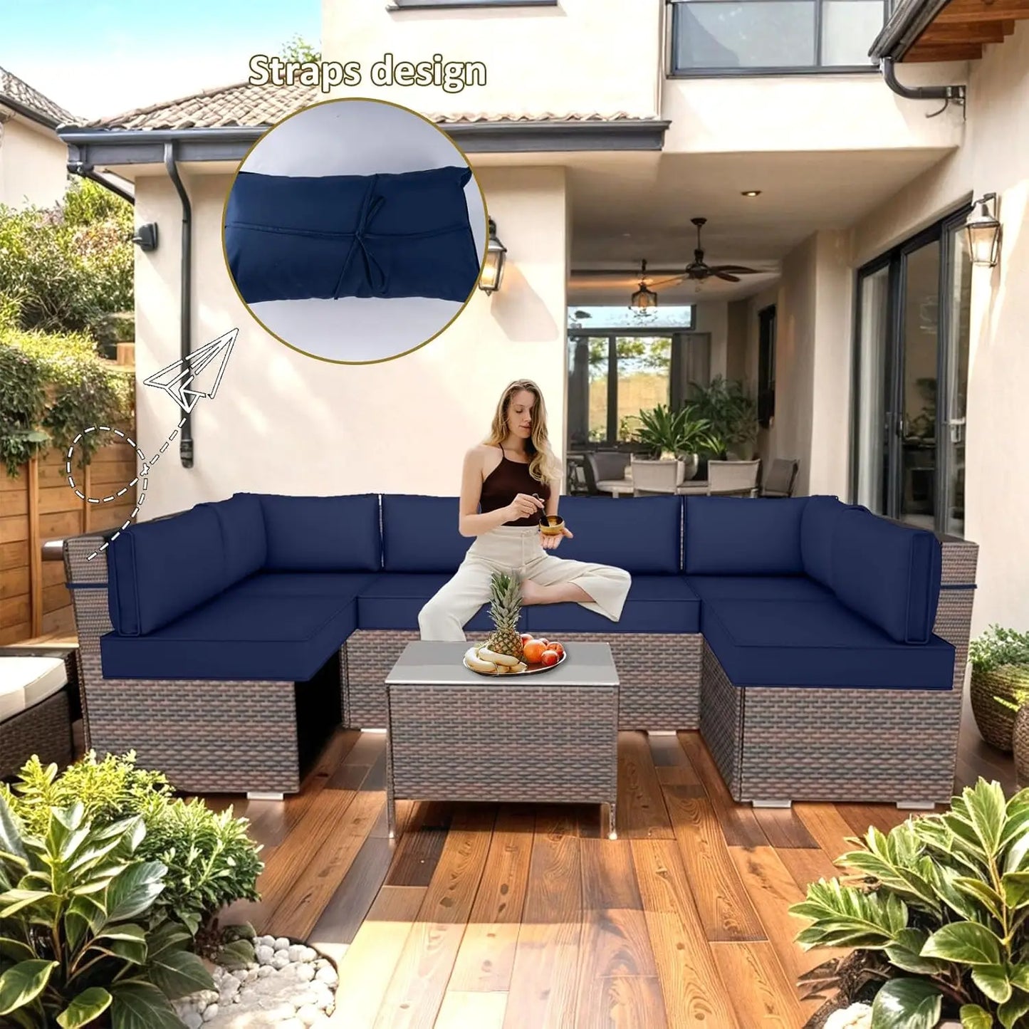 Outdoor Replacement Cushions Patio Furniture Water Resistant Sectional Cushions