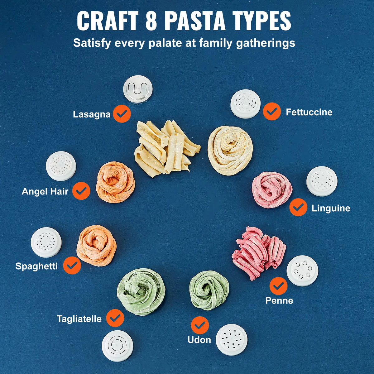 SucceBuy Automatic Electric Pasta Maker With Four Intelligent Modes