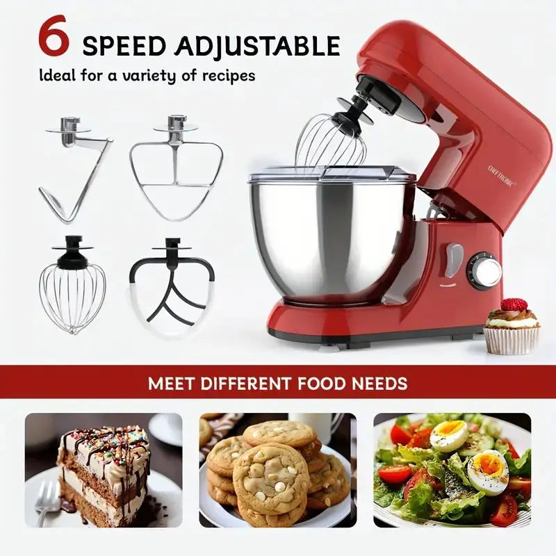 Cheftronic Tilt Head Electric Stand Mixer With Dough Hook And Beaters