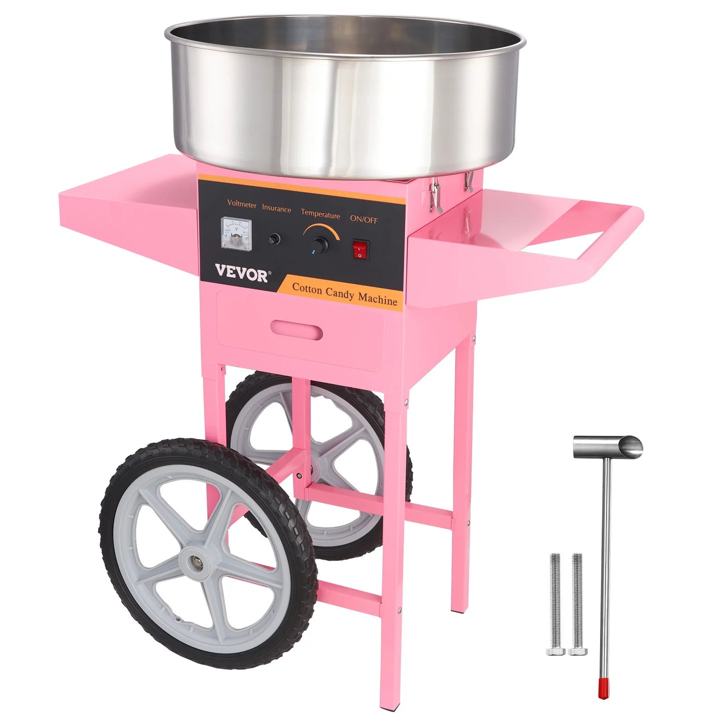 Succebuy Electric Cotton Candy Machine With Cart Stainless Steel Bowl